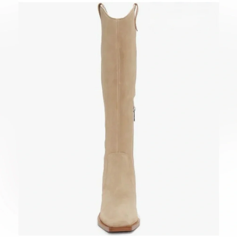 Vince Camuto -  VC-AFELIA - Beige Suede Heeled Boots - Picture 8 of 8